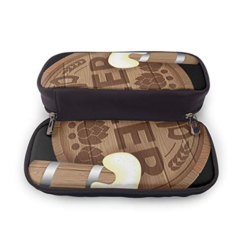 Oktoberfest - Estuche para lápices con forma de barril de cerveza para niños y niñas, estuche para lápices de gran tamaño para estudiantes, universidad, suministros escolares y oficina