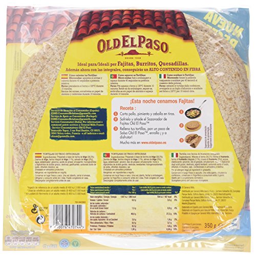 Old El Paso - Tortillas de Trigo Integrales 6 unidades, 350g