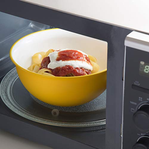 Omada Design Ensaladera de 3.5 litros, Medidas: 26.5 x h 12 cm Blanco interior, coloreado en el exterior, en plástico y antibacteriano , Adecuado para MICROONDAS e irrompible, para cocina, línea de desinfección