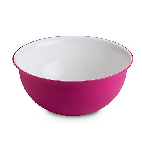 Omada Design Ensaladera de 3.5 litros, Medidas: 26.5 x h 12 cm Blanco interior, coloreado en el exterior, en plástico y antibacteriano , Adecuado para MICROONDAS e irrompible, para cocina, línea de desinfección
