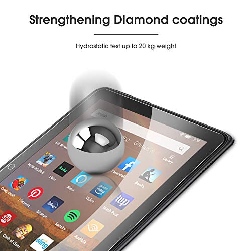OMOTON Protector de pantalla de vidrio templado para Fire HD 8.9H dureza, anti-arañazos, anti-aceite, anti-burbujas.
