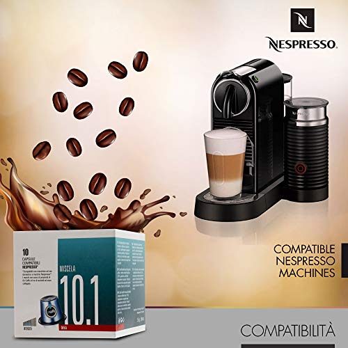 ONCAFFÉ CAPSULAS NESPRESSO COMPATIBLES, Hecho en Italia, Surtido de 80 unidades, 4 sabores 20 Intenso, 20 Descafeinado, 20 Clásico y 20 Arabica, maquinas Nespresso, la calidad que buscas