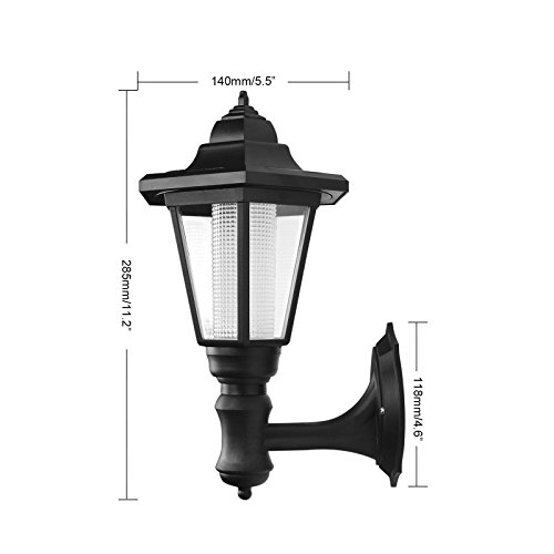 ONEVER Lámpara solar vintage de led para pared en exterior | Lámpara led hexagonal para pared | Decorado de pared | Lámpara para el vallado del jardín | Resistente al agua Luz blanca cálida