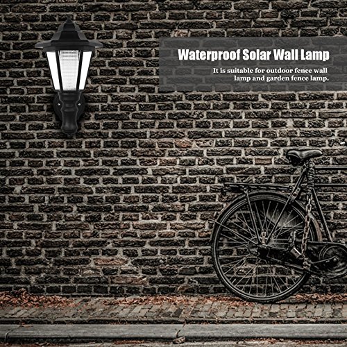 ONEVER Lámpara solar vintage de led para pared en exterior | Lámpara led hexagonal para pared | Decorado de pared | Lámpara para el vallado del jardín | Resistente al agua Luz blanca cálida