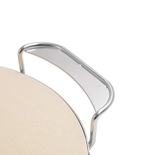Onlyfire φ33,52cm Piedra de Pizza con Soporte de Mango para Horno de Pizza, Parrilla a Gas, Parrilla de carbón, Kamado, Se Adapta al Sistema de Barbacoa para Weber Gourmet