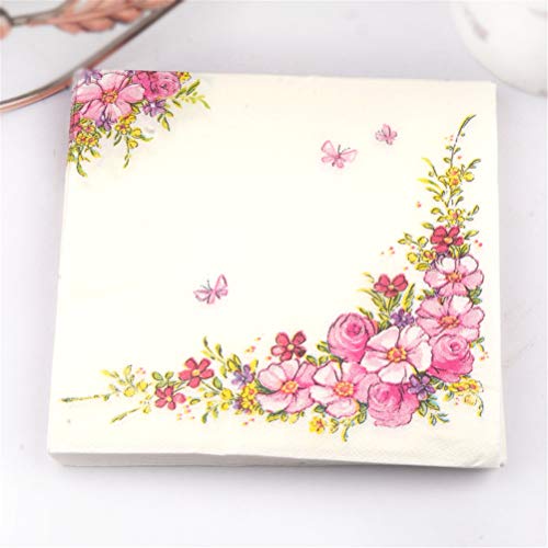 Onsinic 20pcs / Pack Flores Rosas diseño de la Belleza servilletas de Papel Tissue Servilletas Decoupage decoración de Papel Cafe & Party Vajilla