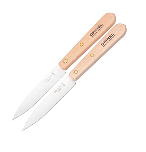 Opinel 1222 Caja de 2 patero N°102 Haya barnizada Tintado 001222, Acero Inoxidable, natur, nicht rostfrei