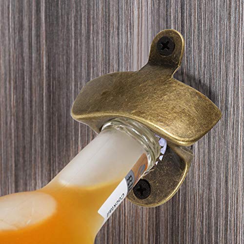 Opopark 10 Piezas Abrebotellas Montados en la Pared, Abrebotellas de Cerveza de Aleación de Zinc de Estilo Retro