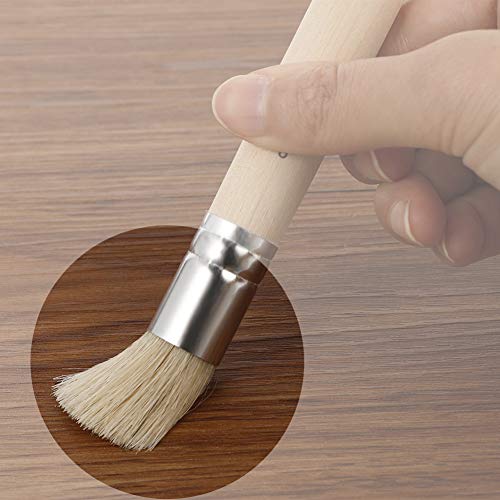 Opopark 6 Piezas Cepillo de Plantilla de Madera, Pinceles de Cerdas Naturales Perfectos para Pintura Acrílica, Pintura al óleo, Pintura de Acuarela