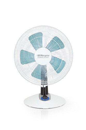 Orbegozo TF 0138 Ventilador Silencioso de Sobremesa, 40 W, 4 Velocidades, Azul/Blanco