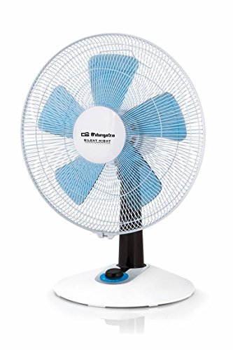 Orbegozo TF 0138 Ventilador Silencioso de Sobremesa, 40 W, 4 Velocidades, Azul/Blanco