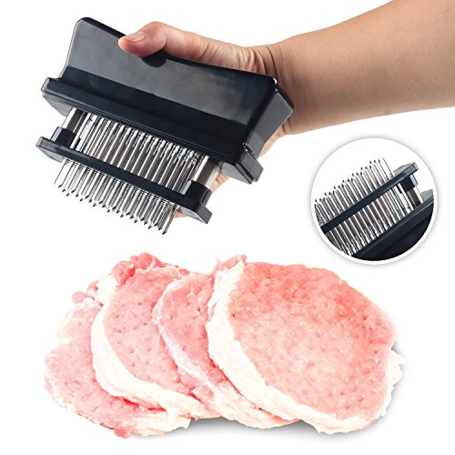 ORBLUE Ablandador de Carne Manual con 48 cuchillas de acero inoxidable - (Negro)