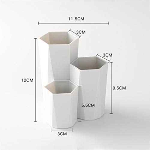Organizador de brochas de maquillaje Toyvian, organizador de cosméticos, soporte para lápices, color blanco