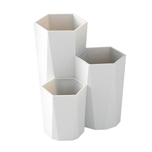 Organizador de brochas de maquillaje Toyvian, organizador de cosméticos, soporte para lápices, color blanco