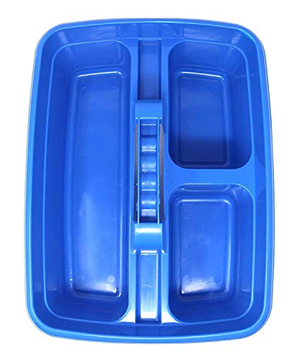 Organizador de Limpieza Compañero de Limpiadores, Azul, Compartimentos Multisección para Transportar Suministros de Limpieza