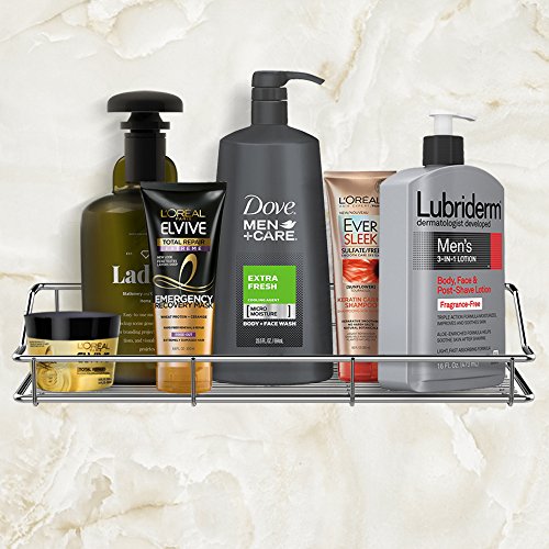 Oriware Adhesivo Estante Ducha Cesta Estanteria Organizador Baño Inodoro Cocina Sin Taladro SUS304 Acero Inoxidable - 2 Piezas