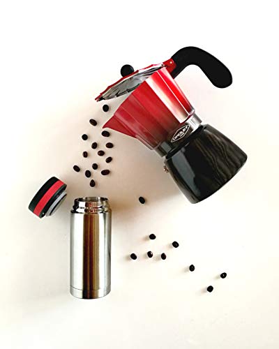 Oroley - Cafetera Italiana Inducción Ecofund Base Acero para Todo tipo de Cocinas, 6+3 Tazas [Clase de Eficiencia Energética A]