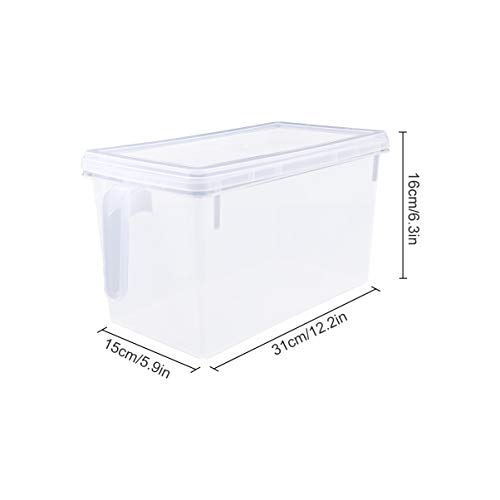 OSALADI 2 Piezas de Contenedores de Almacenamiento de Nevera de Plástico Transparente Apilable de Productos Ahorradores Refrigerador Organizador Contenedor con Tapa de Asa para Congelador