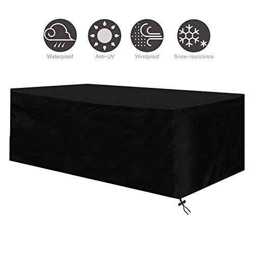 Osarke Fundas para Muebles de Jardin Funda Mesa Exterior Impermeable 420D Oxford Funda Mesa Jardin Cubierta Protectora Anti-UV 270 X 180 X 89cm