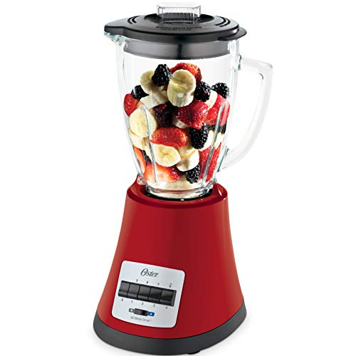 Oster OBL168X-01 Batidora de vaso, 450 W, Vidrio, Rojo
