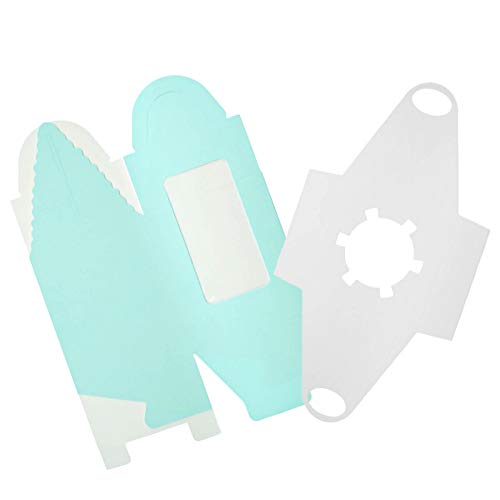 OTOTEC - Caja para tartas con ventana para ventana de color blanco/rosa/azul/verde, 10/20 unidades, 9,5 x 9,5 x 11 cm