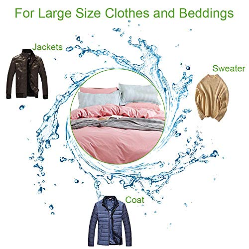 OTraki Bolsa Colada XXL 90 x 110 cm Red Lavadora Grande para Hogar y Hotel con Cremallera de Metal Azul, Saco Lavadora Lavandería para Ropas Delicadas, Abrigo, Vestido, Prendas de Cama, Blanco