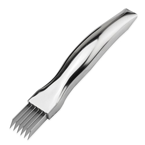 OUMOSI Cortador de cebolla de acero inoxidable, cortador de cebolla, cortador de cebolla, cortador de verduras, herramienta de cocina juliana