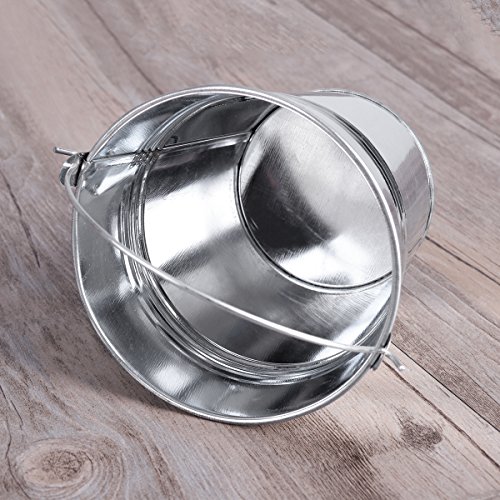 OUNONA 6pcs 10.5x7.2x10.5cm Mini Cubo del Metal de la hojaldra Cubos de hojalata de Las fritadas del francés