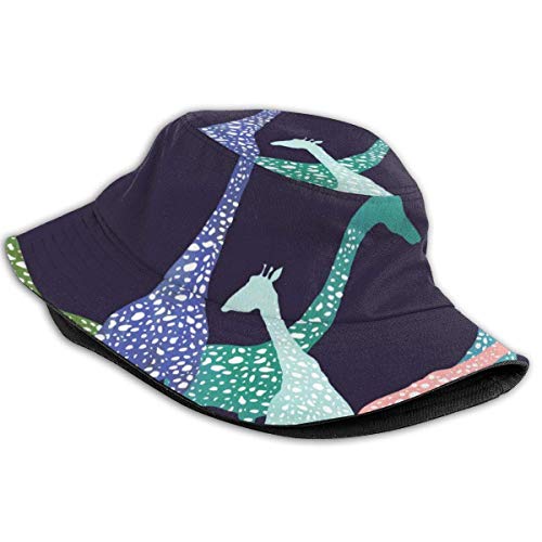 Out GuoAiYunShop - Sombrero de pescador, diseño de jirafa, color negro