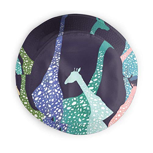 Out GuoAiYunShop - Sombrero de pescador, diseño de jirafa, color negro