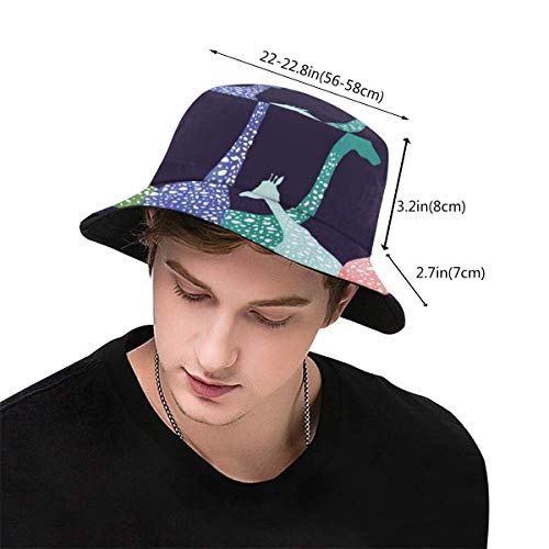 Out GuoAiYunShop - Sombrero de pescador, diseño de jirafa, color negro