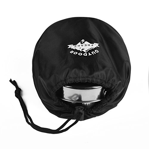 OUTDOOR FREAKZ Juego de Cazos y Sartenes de Acampada de Acero Inoxidable, Utensilios de Cocina