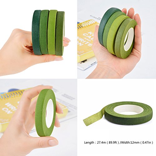 Outgeek 4 Rollos De Cinta Floral Cinta De Envoltura De Tallo Sellado De Cinta De Fabricación De Flor De Papel para Florista