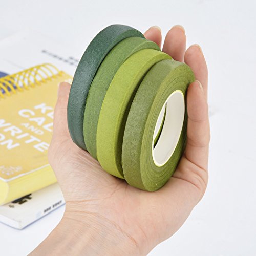 Outgeek 4 Rollos De Cinta Floral Cinta De Envoltura De Tallo Sellado De Cinta De Fabricación De Flor De Papel para Florista