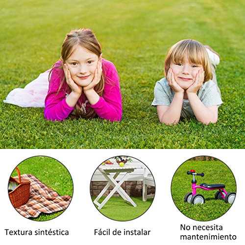 Outsunny Césped Artificial Tipo Alfombra o Estera de Hierba Sintética de Exterior Interior 3x1m 25mm para Jardín y Terraza 1 Pieza
