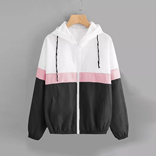 Overdose Nuevas Mujeres Manga Larga Patchwork Piel Fina Trajes Ligeros Bolsillos con Cremallera con Capucha Sport Coat Blusa