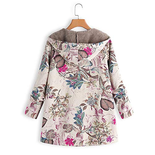Overdose Nuevo Abrigo De Talla Grande Mujeres con Capucha De Manga Larga Vintage Cremallera SeñOras Abrigos Gruesos De Lana 5XL Desgaste Al Aire Libre Abrigos Mujer (XX-Large, a-Rosa Fuerte)