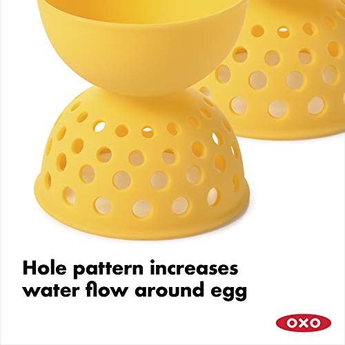 OXO Good Grips Silicona Huevo Caza furtiva Juego - Utensilio para huevos escalfados - Amarillo - 2 Piezas