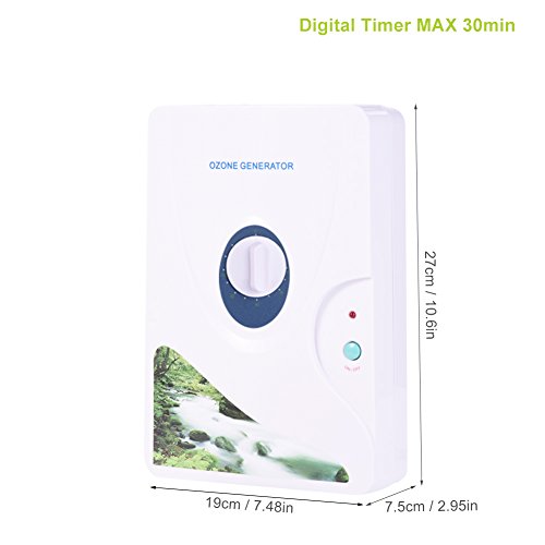 Ozonizador de Agua, Generador de Ozono Portátil con Temporizador Digital + Disolución Rápida + Desinfecta Agua Verduras Frutas, para Cocina Lavandería Baño Armario Refrigerador Acuario Jardín