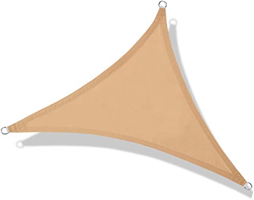 OZYN Vela De Sombra De Triángulo Equilátero Tienda De Lonas Impermeables for Patio Toldo Protector Solar 95% Protección UV - Arena (Color : Sand, Size : 3.6x3.6x3.6m)