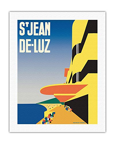 Pacifica Island Art - San Juan de Luz, Francia - país Vasco - Póster Viajes de Gert Sellheim c.1928 - Impresión en Lienzo - 51 x 66 cm