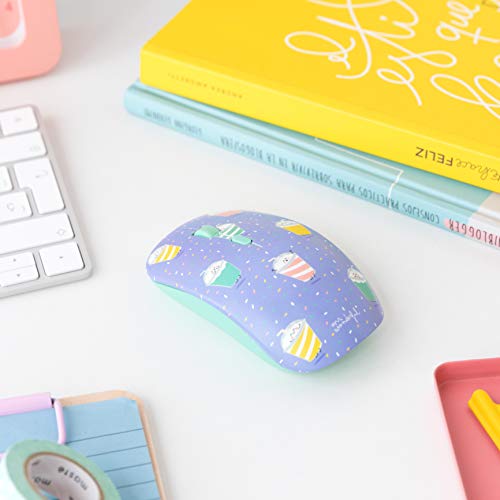 Pack 2 en 1 de Ratón Inalámbrico y Carcasas Marca Mr. Wonderful de Unicornios y Batidos