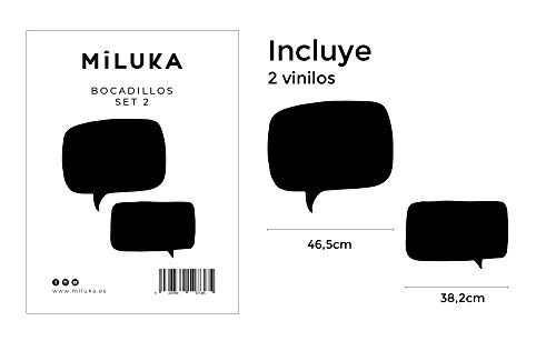 Pack 2 Vinilos Pizarra Negra Adhesiva con Forma Bocadillo para | Pegatina con Adhesivo para Oficina, Dormitorio, Habitación | Bocadillo