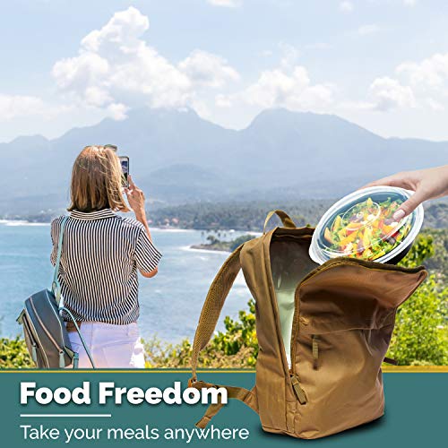 Pack de 10 Emerald Living recipientes alimentarios redondos, sin BPA