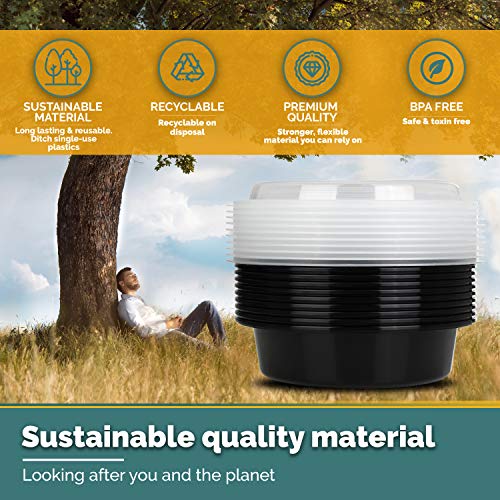 Pack de 10 Emerald Living recipientes alimentarios redondos, sin BPA
