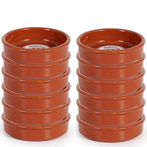 Pack de 12 cazuelas de barro de 12 cm apta para vitro