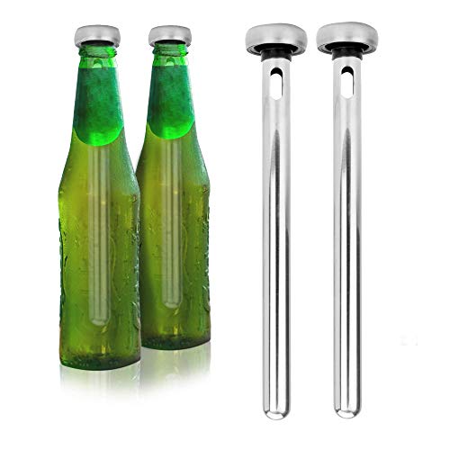 Pack de 2 barritas para refrescar cerveza | Enfriador de bebidas | Barras de acero para enfriar cerveza | Gadgets de cerveza | Regalos para hombres | M&W