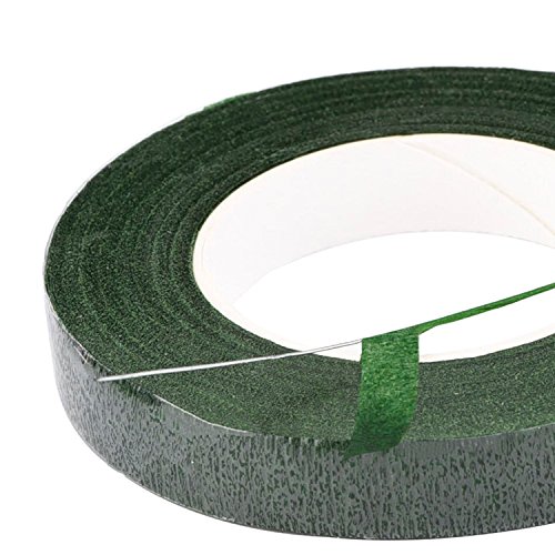Pack de 3 Cinta Floral Verde Cinta de Tallo Stem Tape,1/2 Pulgadas x 90 Pies, Verde Oscuro