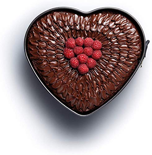 Pack de 3 piezas de moldes de Horno Desmontable con Capa Antiadherente, color ROJO. (22x7,5cm/25x7,5cm/26x7,5cm) REDONDO, CUADRADO Y FORMA DE CORAZÓN. Teflón.