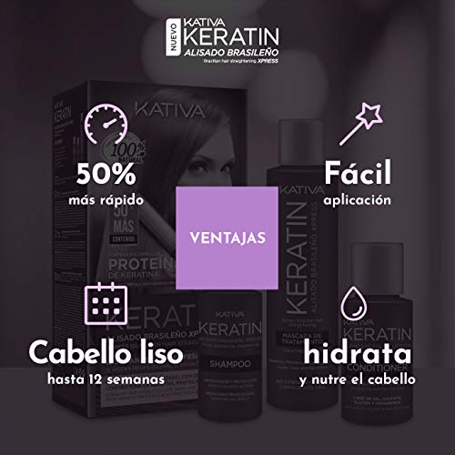 Pack Super Ahorro De 2 Kativa Keratin Alisado Brasileño Xpress Tratamiento de Queratina sin Formol